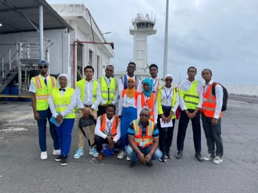 Students at the Comoros aviation training academy